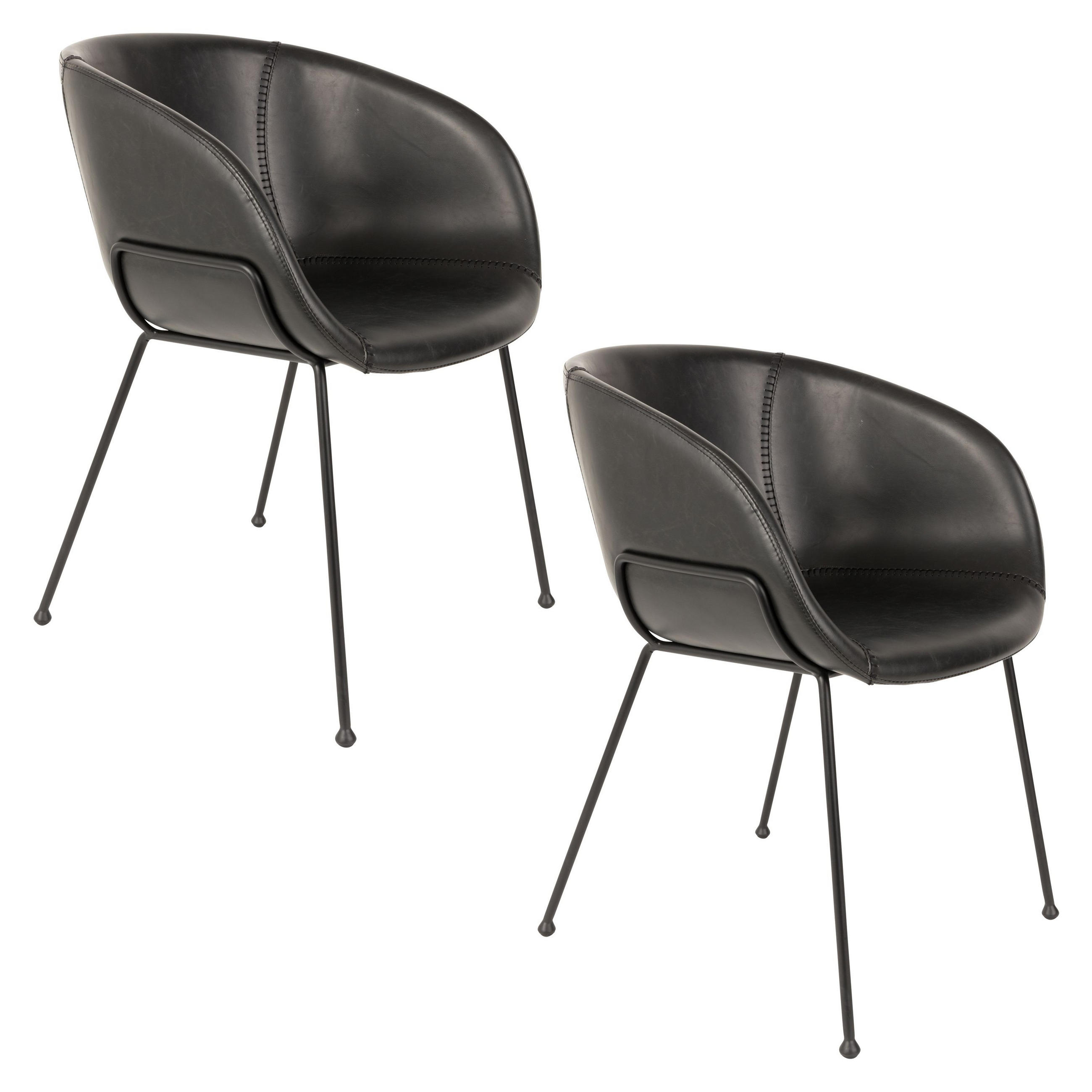 ESSZIMMERSTUHL Feston Schwarz - 2 er Set - Schwarz, Kunststoff (56.5/77/55cm) - Zuiver