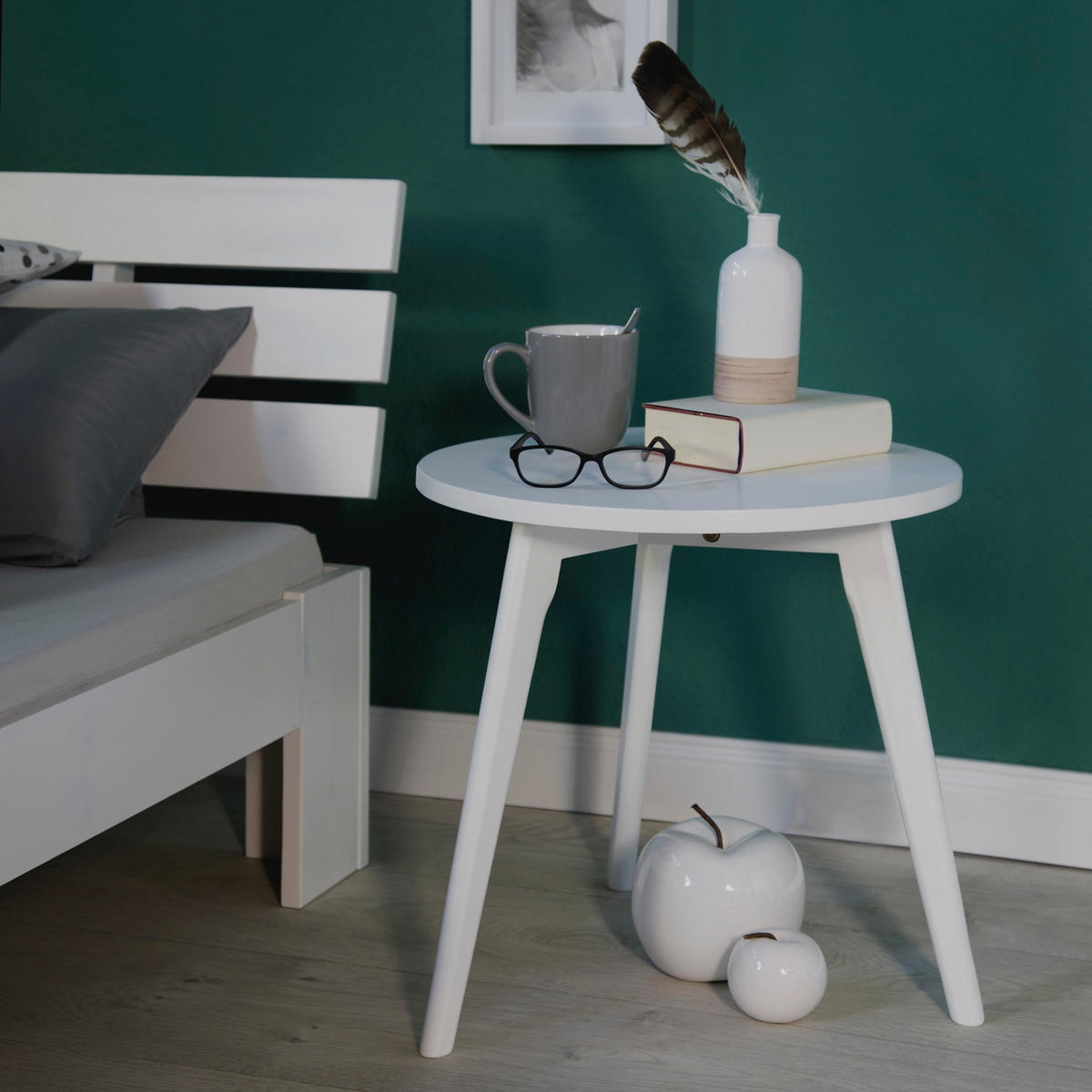 HOLZBETT Weiss 180/200 cm Doppelbett mit Lattenrost - Weiß, Holz (180/200cm) - Homestyle4u