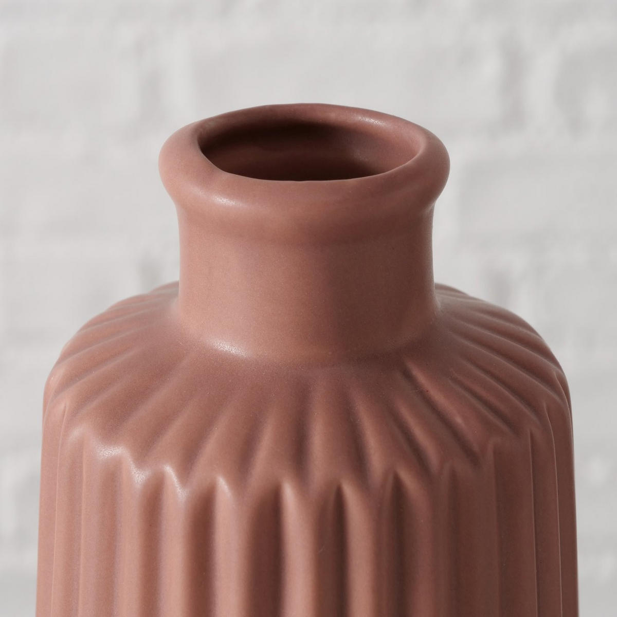 KERAMIKVASE handbemalt Esko 9,5/9,5/17 cm - Rosa, Keramik (17cm) - Boltze Home