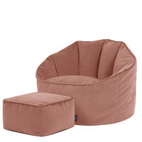 SITZSACK-SESSEL Sirena mit Hocker - Pink, Textil (77/64/74cm) - icon
