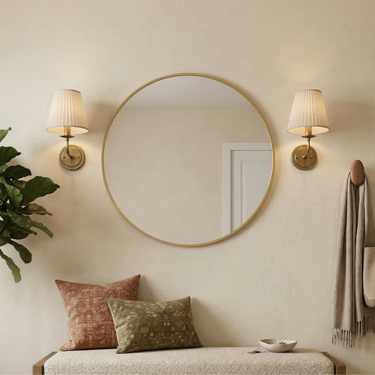 WANDSPIEGEL Mira 80 cm - Goldfarben, Glas (80/80/2.5cm) - EDAXO