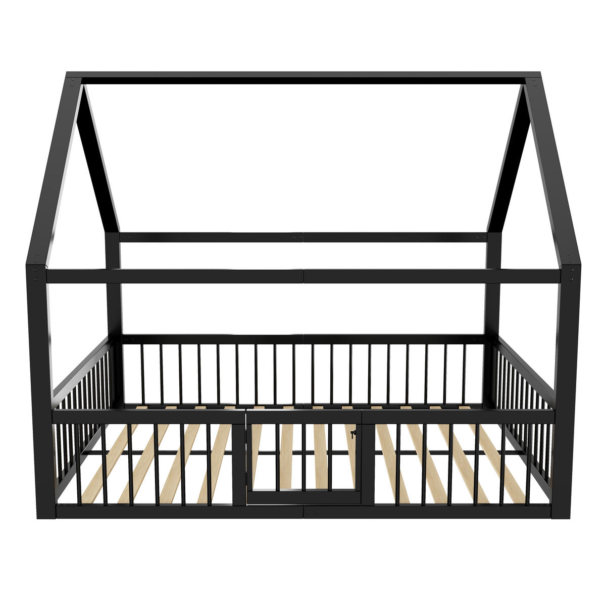 METALLBETT 140x200 cm Hausdesign schwarz - Schwarz, Metall (140/200cm) - LEBENLANG