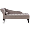 CHAISELONGUE Samtstoff taupe mit Bettkasten linksseitig Pessac - Taupe/Schwarz, Textil (145/71/62cm) - Beliani