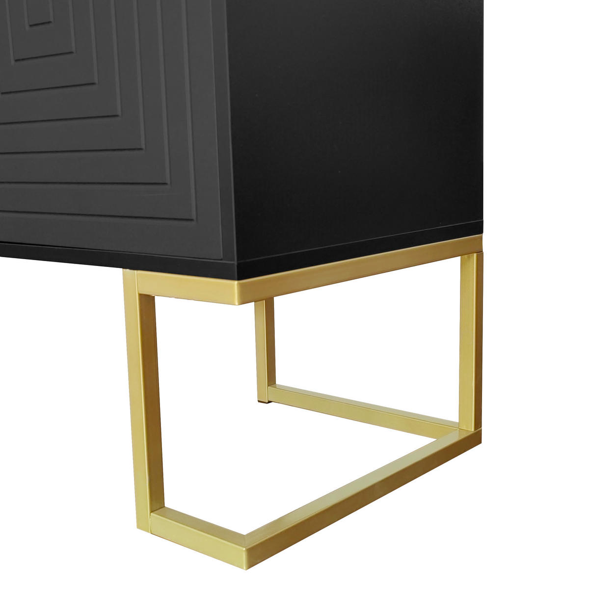 SIDEBOARD mit 3 Türen, Regalen und Metallgriffen, Schwarz - Schwarz, Holzwerkstoff (138/80.5/40cm)