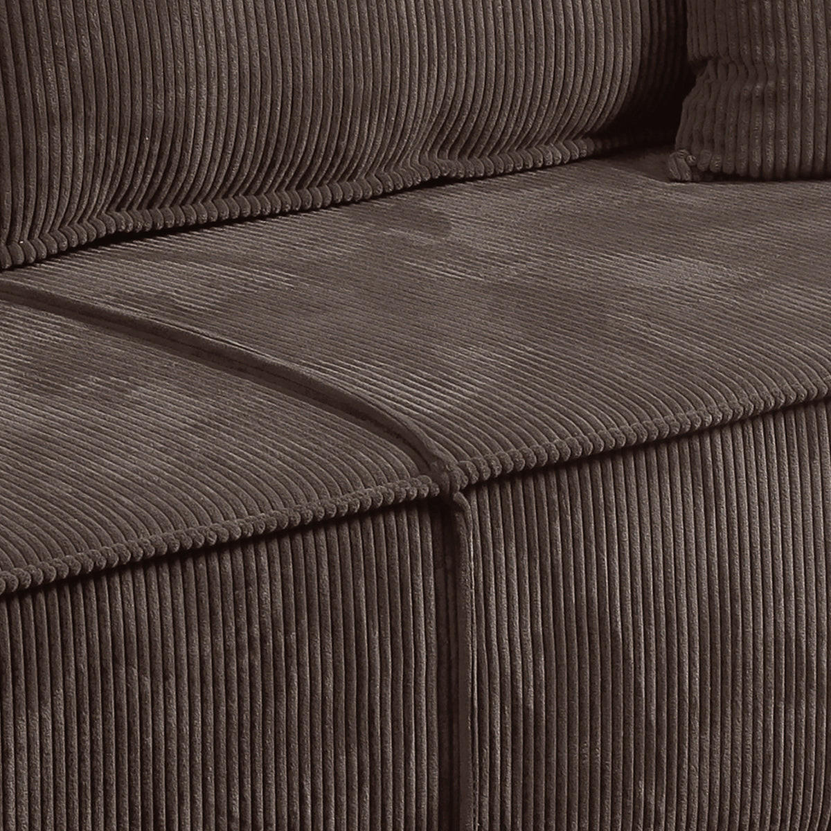 SOFA Isaac 4 Sitzplätze Braun - Braun, Holzwerkstoff (255/85/105cm) - Petits-meubles