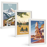 BILDER SET 3er Set - 40x60 cm Weißer Rahmen - Ouray Mountains London Coliseum - Weiß, Kunststoff (40/60cm) - TULUP