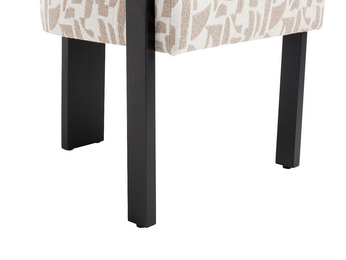 STUHL mit Armlehnen 1er - Strukturstoff Bicolor & Kautschukholz schwarz - Creme & Taupe - LIVELIA - Schwarz, Textil (60/78/64cm) - Pascal Morabito