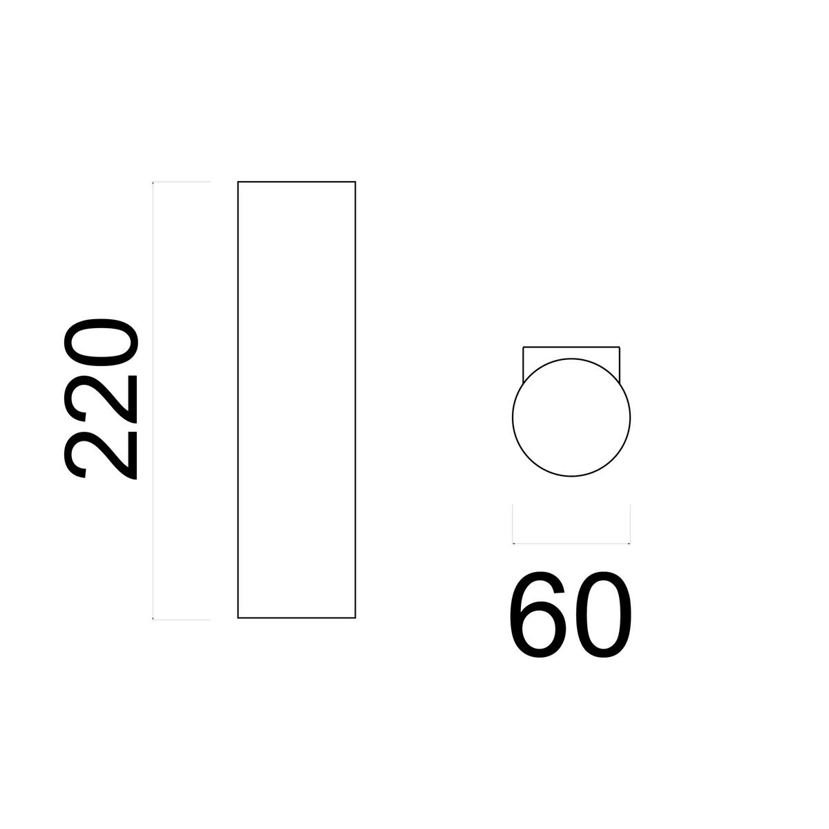 WANDLEUCHTE Rond - Schwarz, Metall (6/22/6cm) - Lumicom
