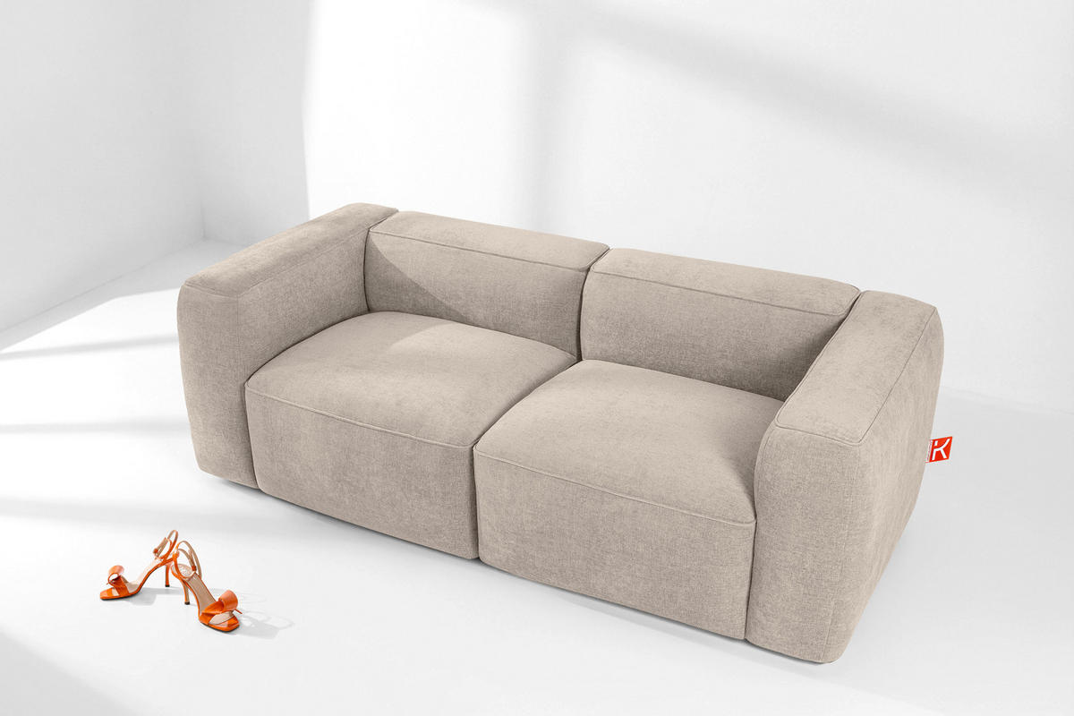2-SITZER SOFA FUBBO, Cremig - Creme, Holz/Holzwerkstoff (210/73/96cm) - KONSIMO®