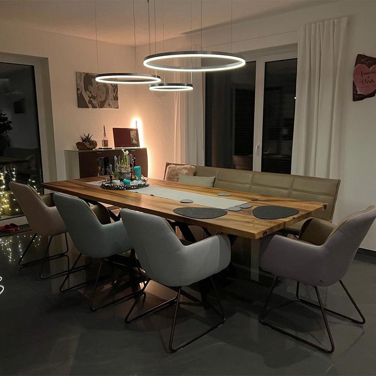 LED-HÄNGELAMPE 5m Abhängung Direkt Ring Gold - Goldfarben, Metall (40/40/3.3cm) - s.luce