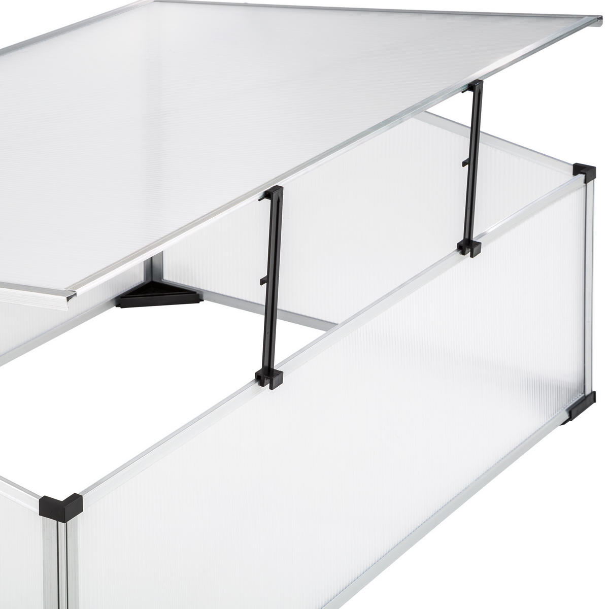 FRÜHBEET doppelt, Aufbau im Stecksystem,transparent - Transparent, Metall (61/31/102cm) - tectake