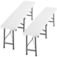 CAMPINGKLAPPBANK 2er Set Panja, gummierte Tragegriffe, weiß - Weiß, Kunststoff (180/42/27.5cm) - tectake