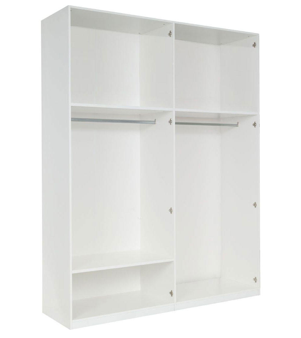 KLEIDERSCHRANK Italia weiß matt / weiß hochglanz 180 / 59 / 237cm - Weiß Hochglanz/Weiß, Holz/Holzwerkstoff (180/237/59cm) - Feldmann-Wohnen