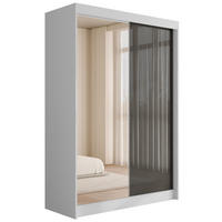 KLEIDERSCHRANK VESLI - 150 cm - Weiß|Grau - Weiß/Grau, Holzwerkstoff (150/215/61cm) - ALTDECOR