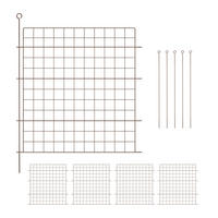 5XTEICHZAUN - Braun, Metall (370/78/2cm) - Relaxdays