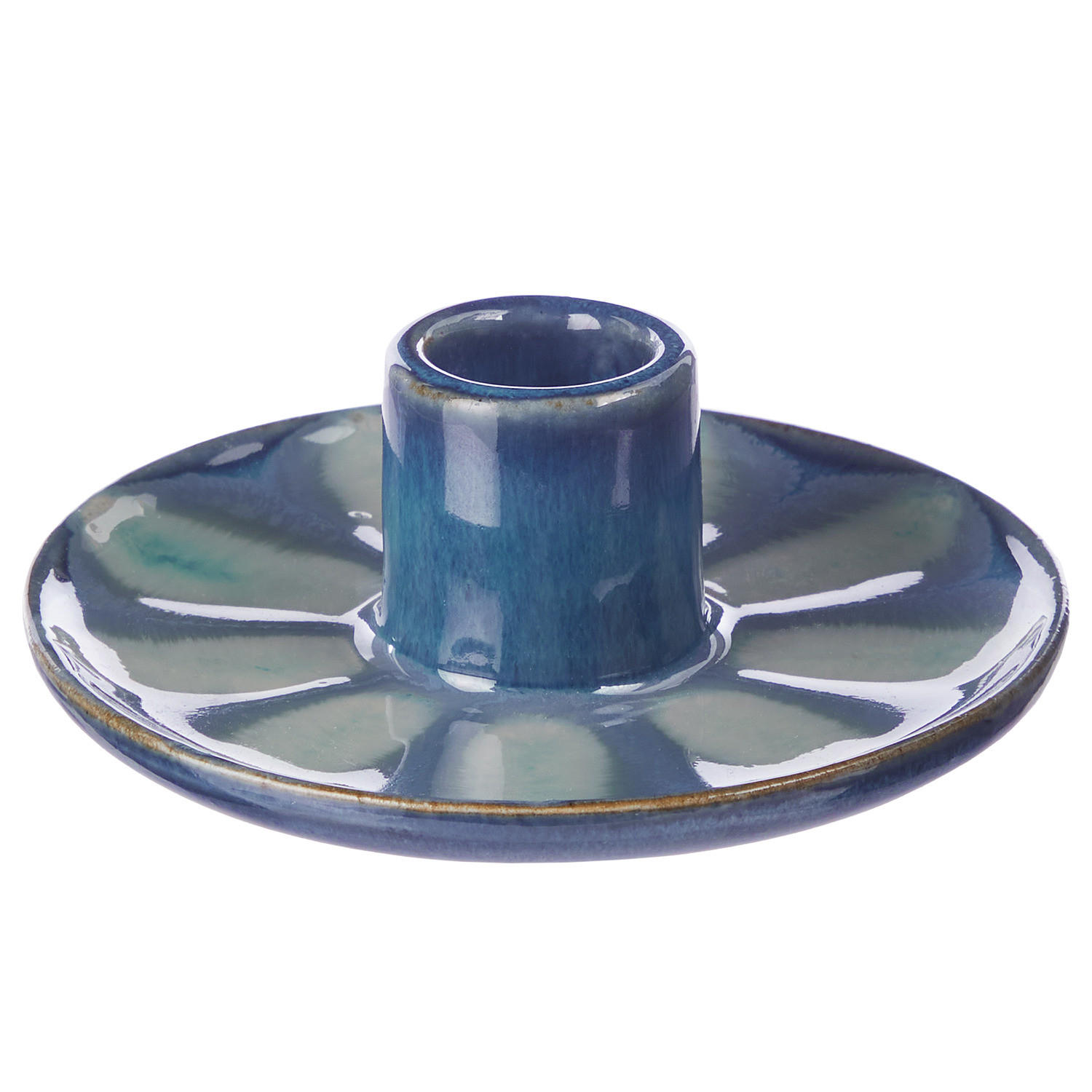 KERZENHALTER Seventies - Blau, Keramik (11/4/11cm) - Butlers