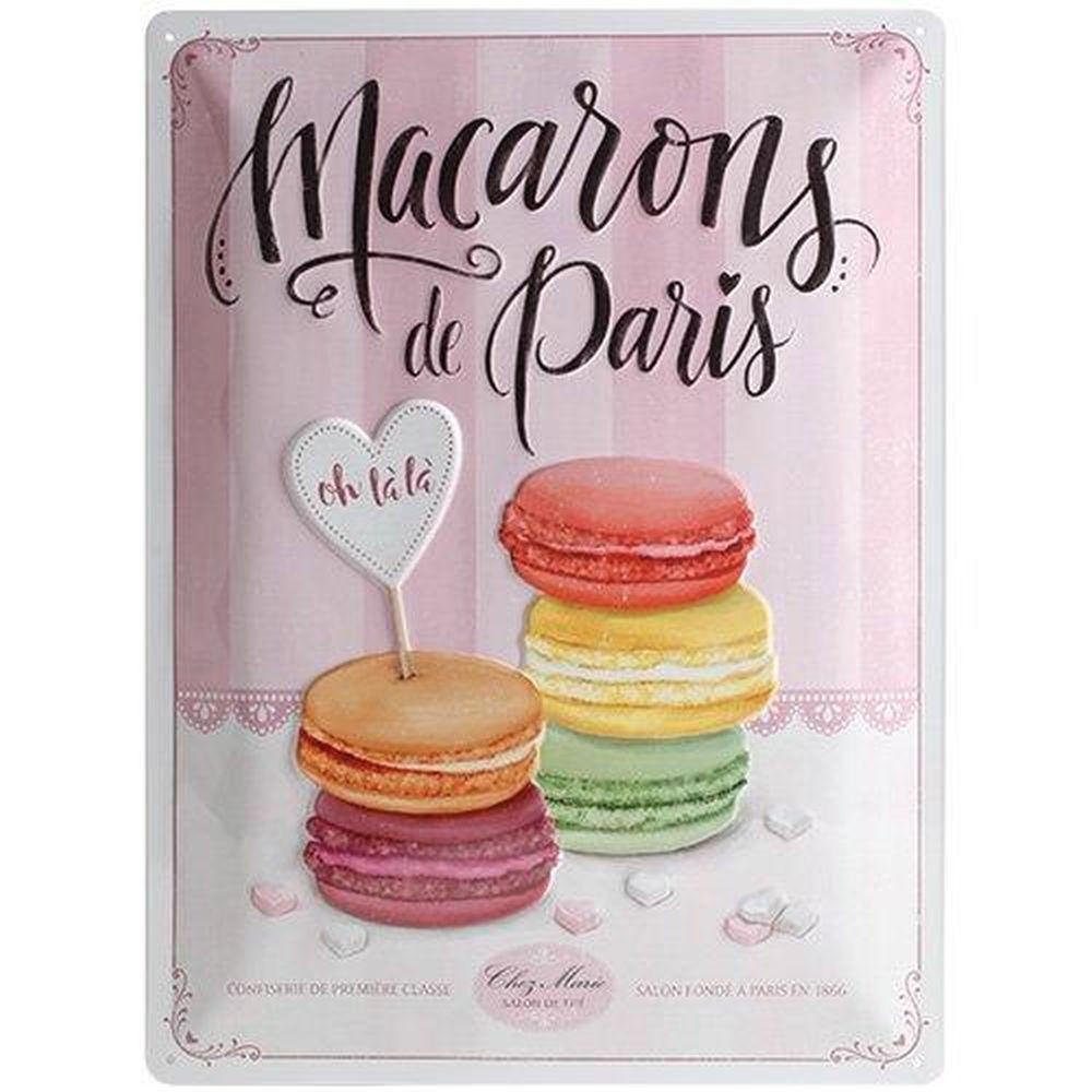 BLECHSCHILD 30/40 cm Home & Country Macarons - Multicolor, Metall (30/40/0.2cm) - Nostalgic-Art