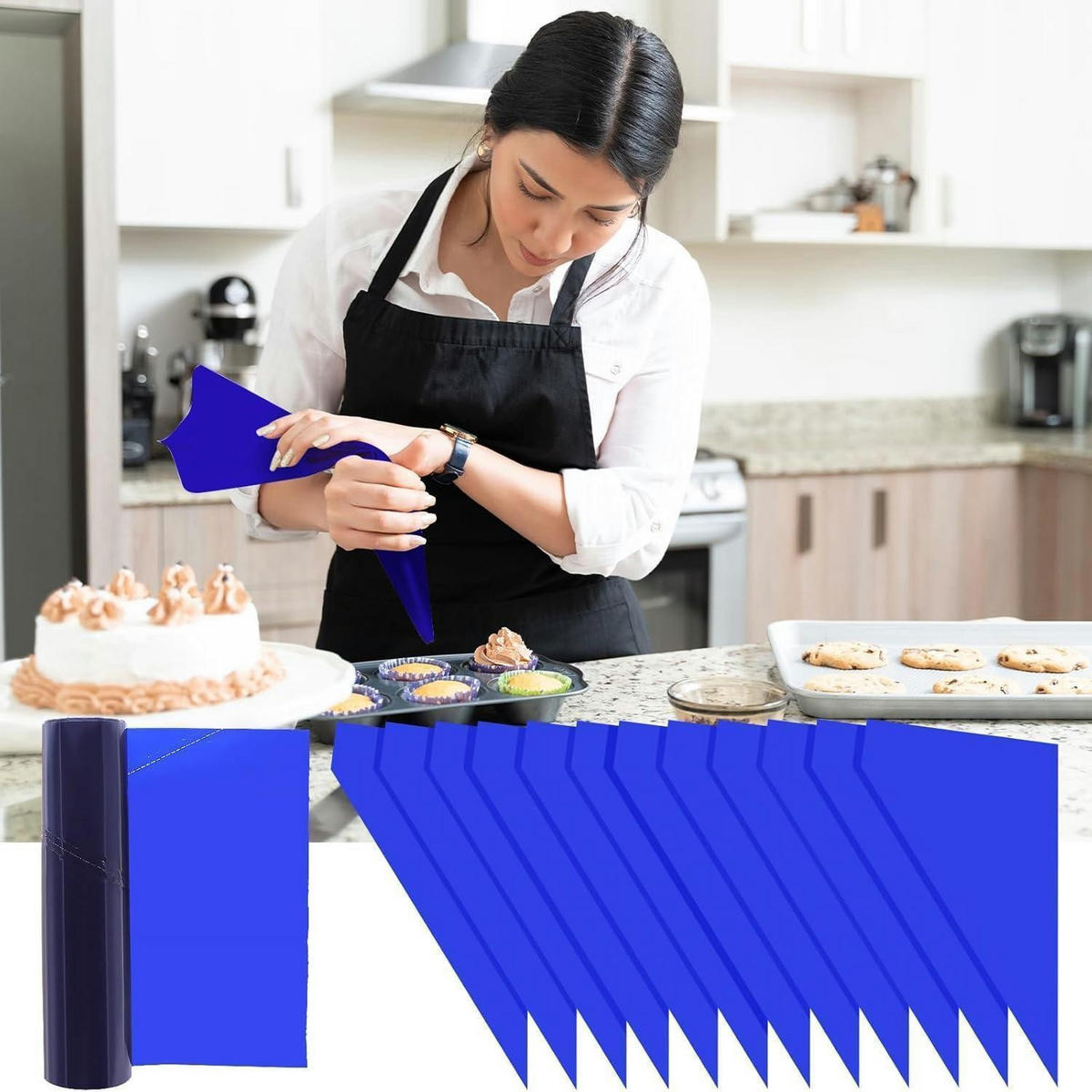 SPRITZBEUTEL Set 50 Stück 52 cm - Blau, Kunststoff (20/3/25cm)