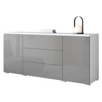 SIDEBOARD Vera 150 mit weißer LED Beleuchtung - Weiß/Grau, Holzwerkstoff (150/66/40cm) - MIRJAN24