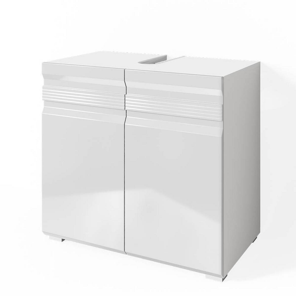 WASCHBECKENUNTERSCHRANK Fredd Weiß Hochglanz 60 x 56 cm - Weiß Hochglanz, Holzwerkstoff (60/56/34cm) - Vicco