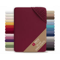 SPANNBETTTUCH Deluxe Jersey burgund, 90x190 cm - 100x220 cm - Bordeaux, Textil (100/220cm) - biberna