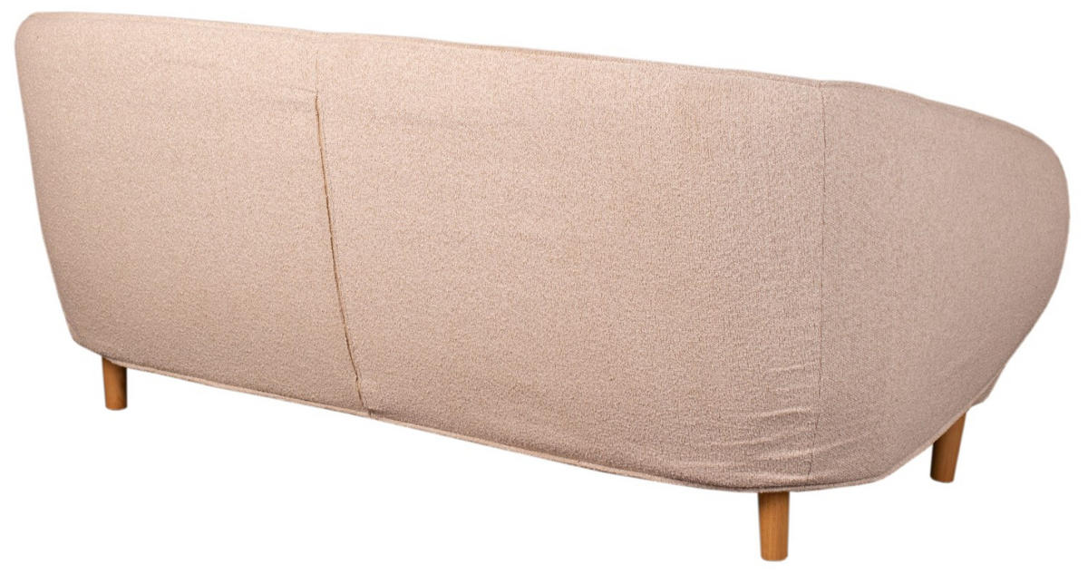 LOUNGESOFA Alezio inkl. Knuffelkissen - Dreisitzer - beige - Beige/Braun, Holz/Textil (189/86/78cm) - bene living