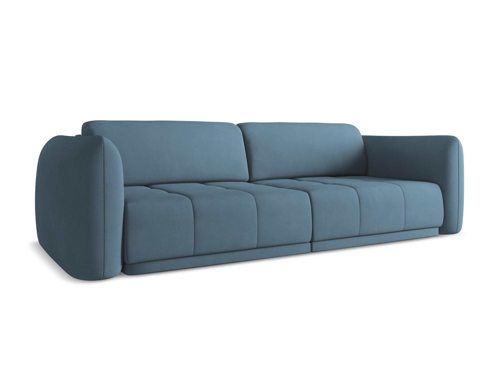 4-SITZER-SOFA Chenille Stoff Blau - Blau/Blaugrau, Kunststoff/Textil (250/74/105cm) - Makamii