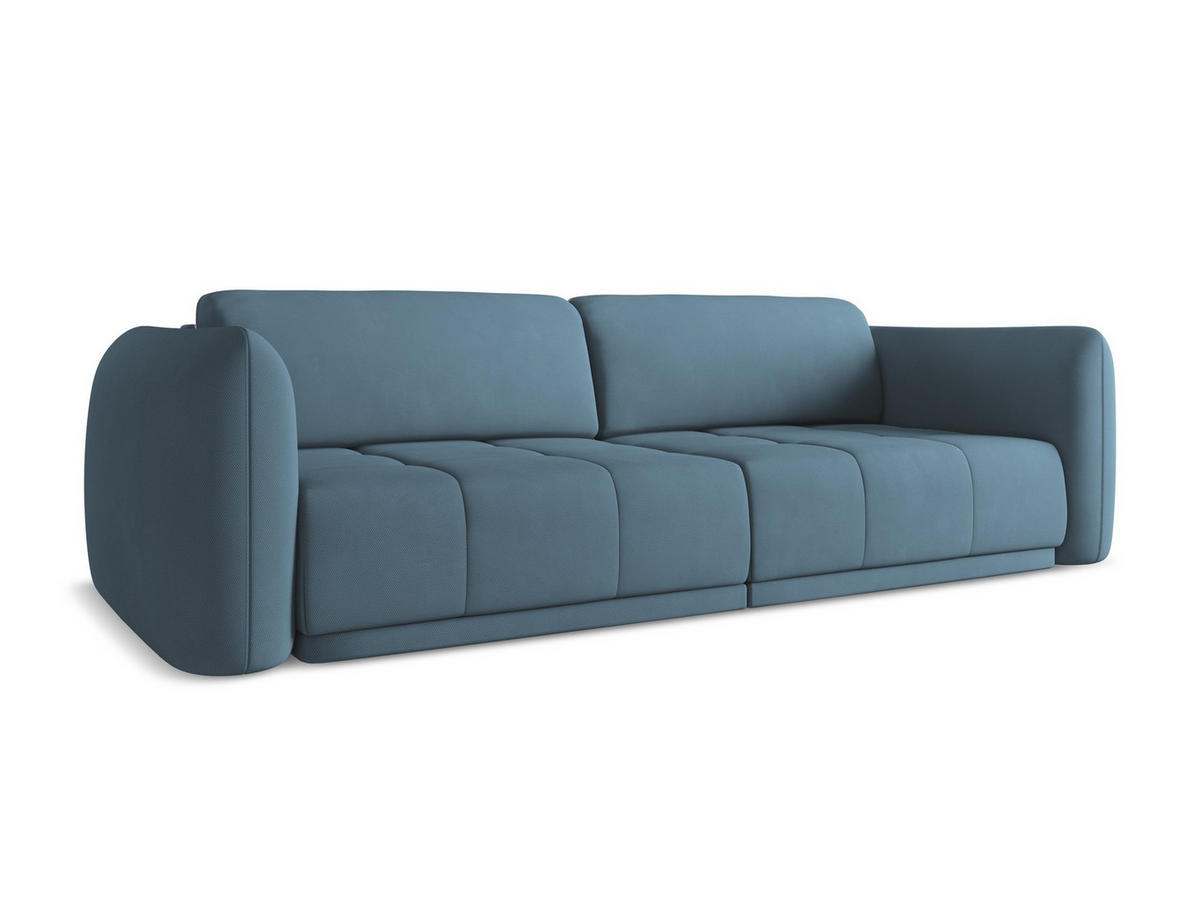 4-SITZER-SOFA Chenille Stoff Blau - Blau/Blaugrau, Kunststoff/Textil (250/74/105cm) - Makamii