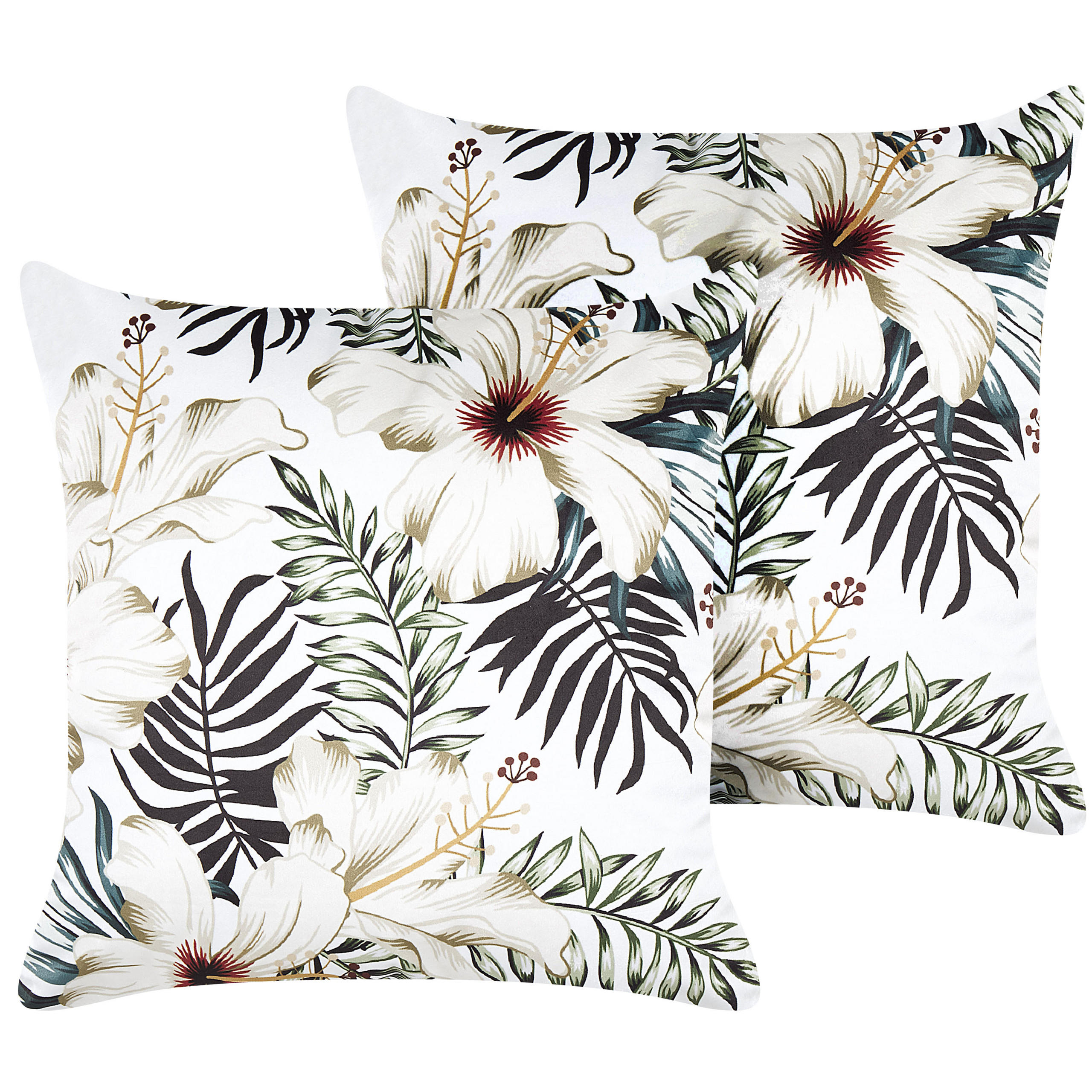 DEKOKISSEN 2er-Set Bunt 45/45 cm Okra - Multicolor, Textil (45/45cm) - Beliani