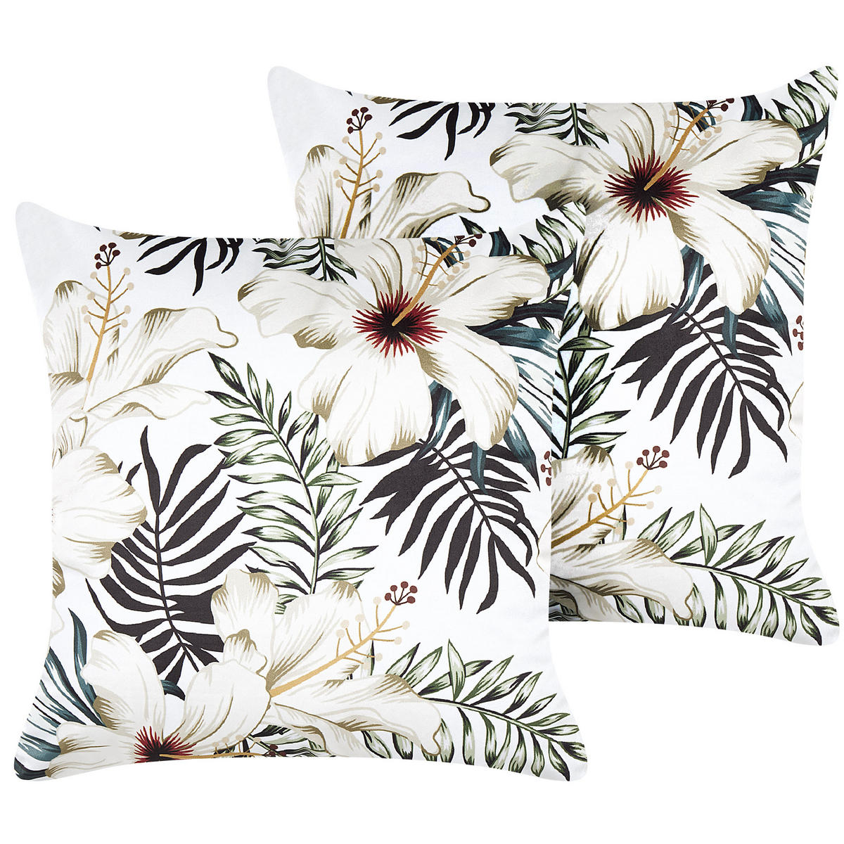 DEKOKISSEN 2er-Set Bunt 45/45 cm Okra - Multicolor, Textil (45/45cm) - Beliani