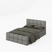 BOXBETT Vanessa 140/200 cm, in Grau, Bouclé-Stoff, Bettkasten, Matratze, Topper - Grau, Textil (140/200cm) - Barchello