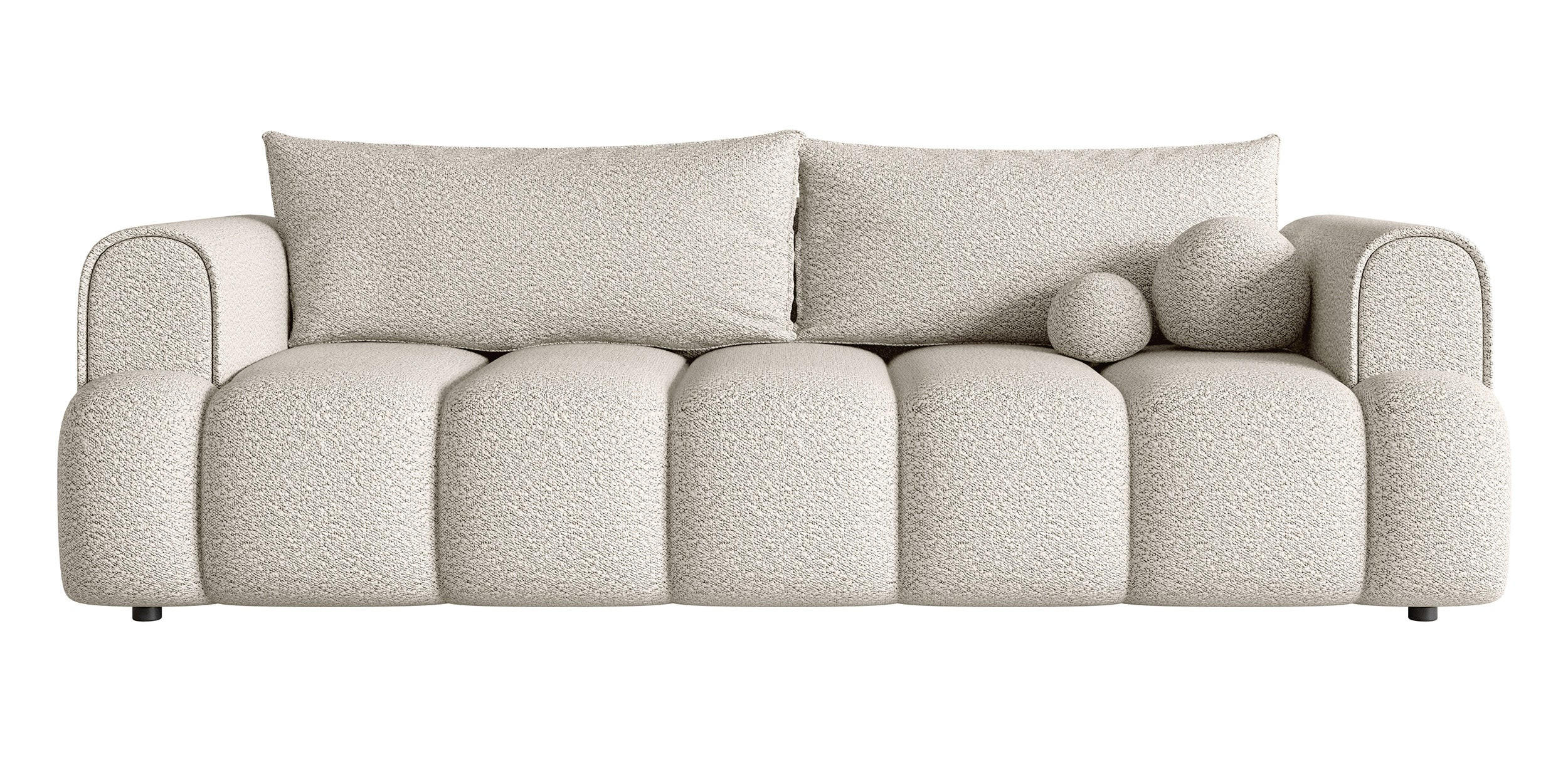 SCHLAFSOFA Dandelino Cremeweiß Boucle - Creme/Schwarz, Kunststoff/Textil (250/90/112cm) - Selsey