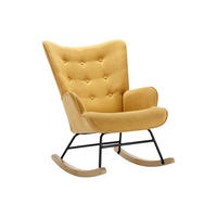 SCHAUKELSESSEL - melierter Stoff - Senfgelb - ELMINA II - Gelb, Textil (68/91/86cm) - Vente-Unique
