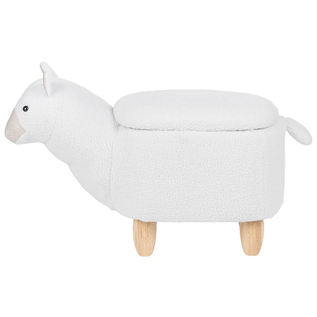 TIERHOCKER Alpaca 30/65/45 cm - Weiß, Textil (65/45/30cm) - Beliani