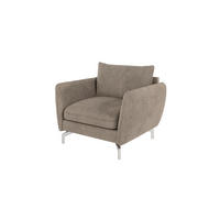 SESSEL Elou Dunkelbeige Microfaser - Chromfarben/Beige, Holz/Textil (103/87/92cm) - S-Style Möbel