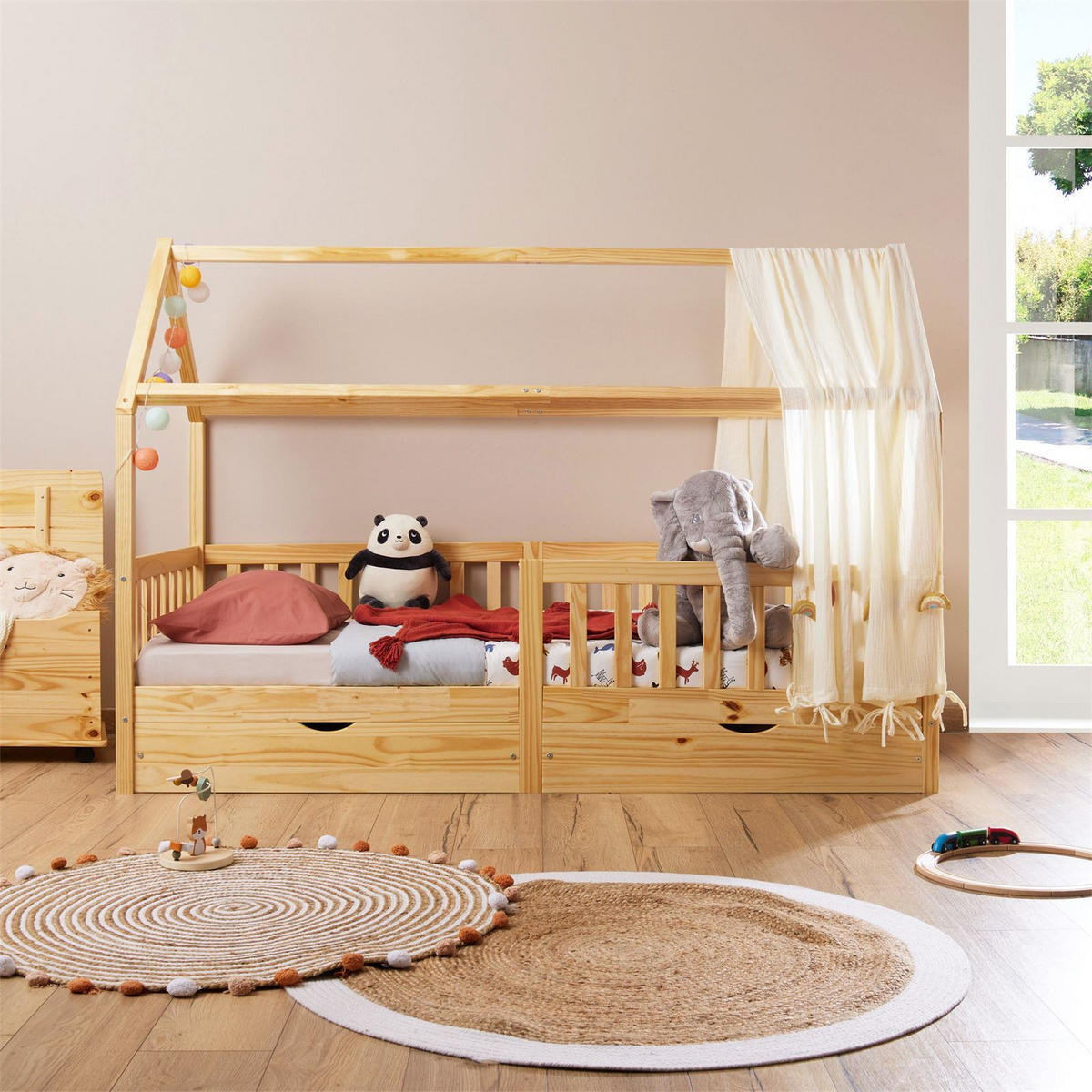 HAUSBETT NUNA 90X200 CM - Naturfarben, Holz (96/145/207cm) - IDIMEX