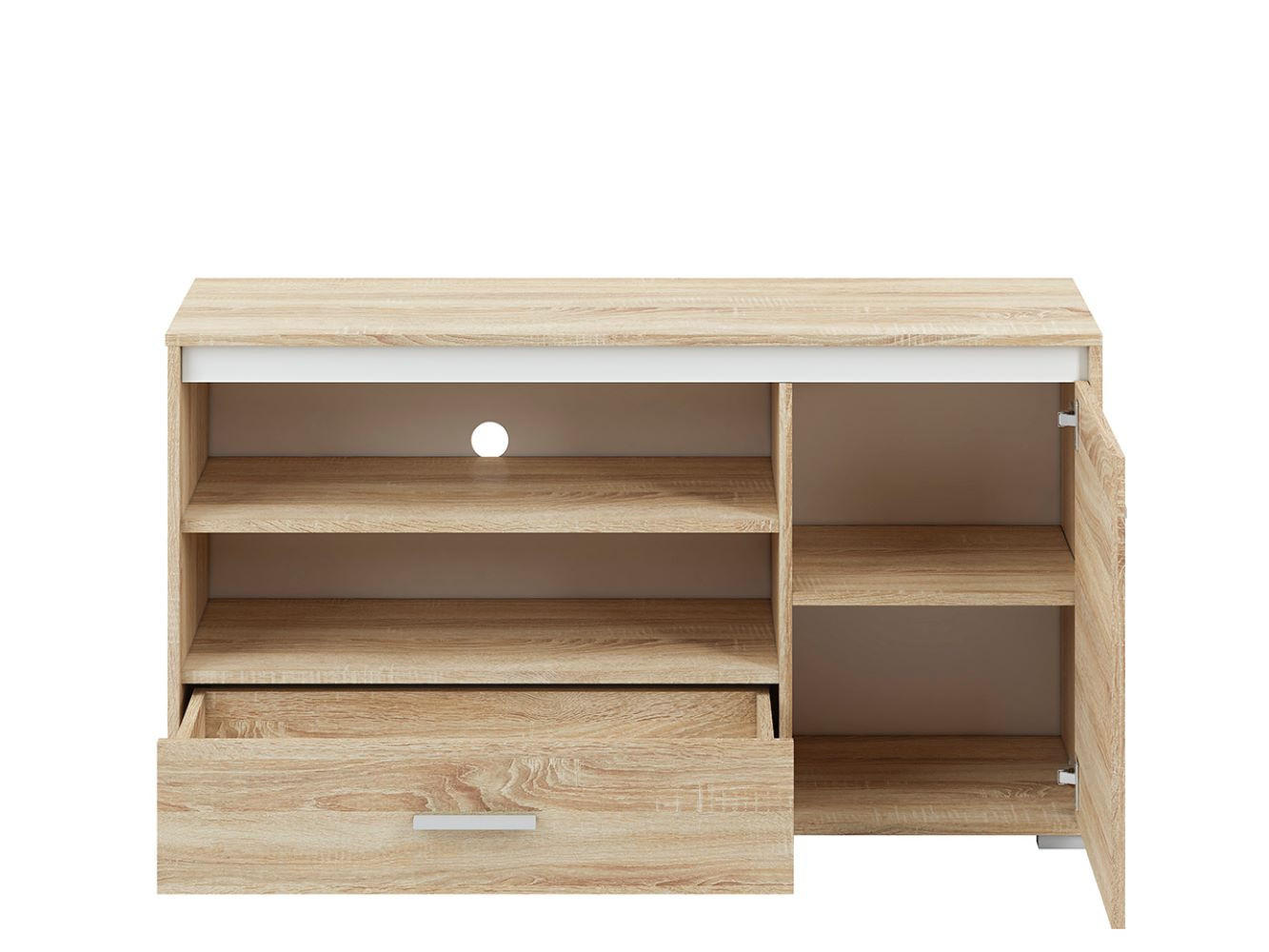 Thumbnail - Feldmann-Wohnen Lowboard, Braun, Holz, 3 Fächer, 1 Schubladen, Rechteckig, 120x66x34 cm, Wohnzimmer, Wohnwände, Lowboard...