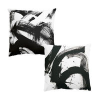 DEKOKISSEN 2er-Set Onyx in Bewegung Duo 50/50 cm - Schwarz, Textil (50/50cm) - Bilderwelten