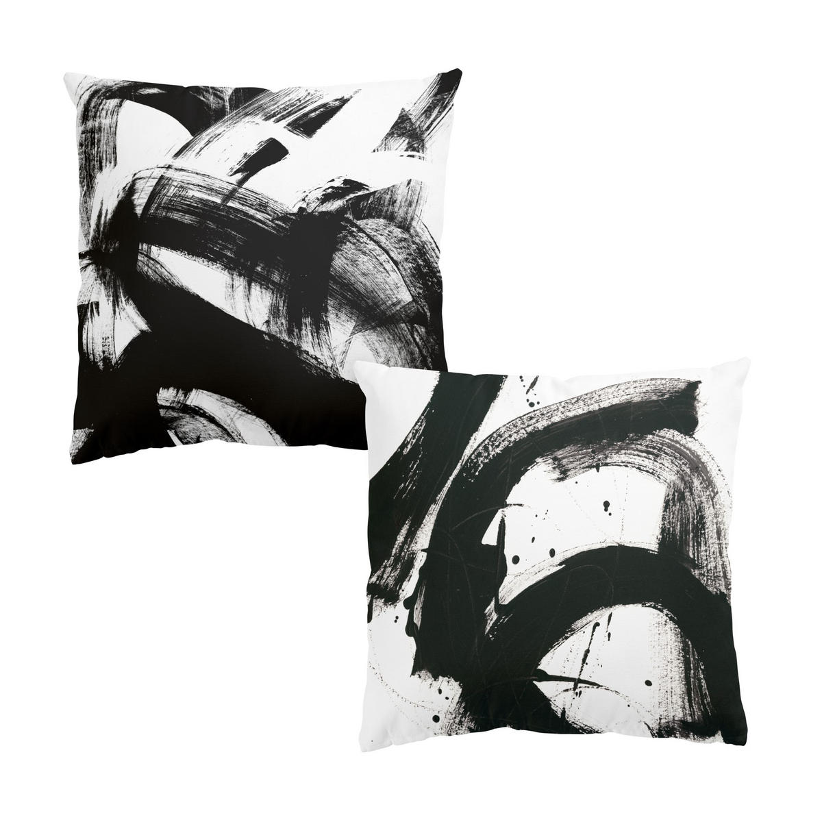 DEKOKISSEN 2er-Set Onyx in Bewegung Duo 50/50 cm - Schwarz, Textil (50/50cm) - Bilderwelten