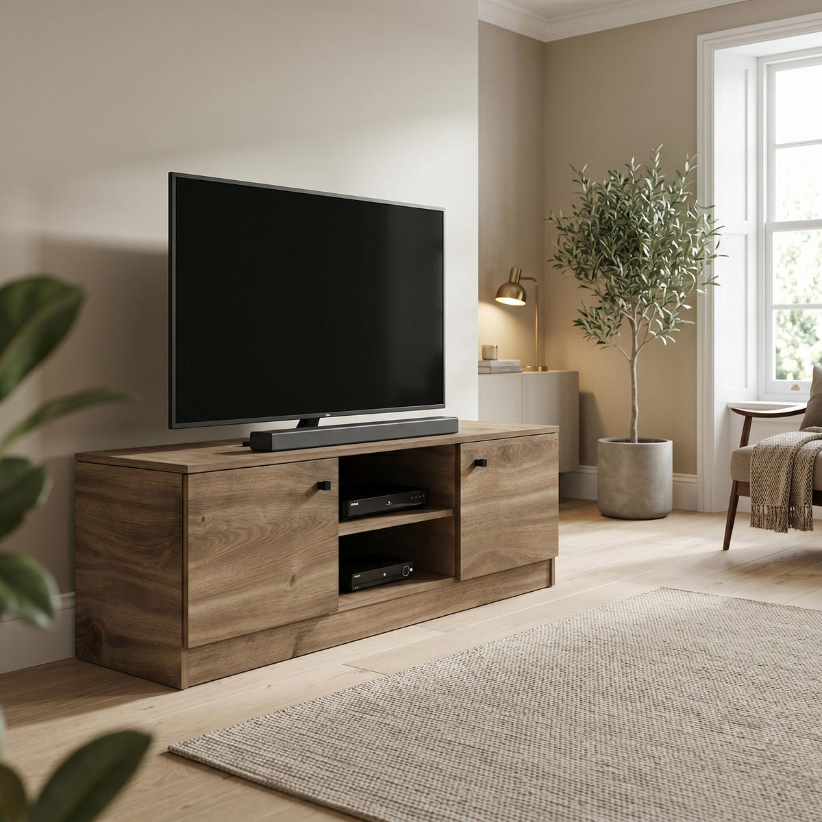 LOWBOARD NESTOS 160/48,5/40 cm, Braun - Braun, Holzwerkstoff (160/48.5/40cm) - MASSENO