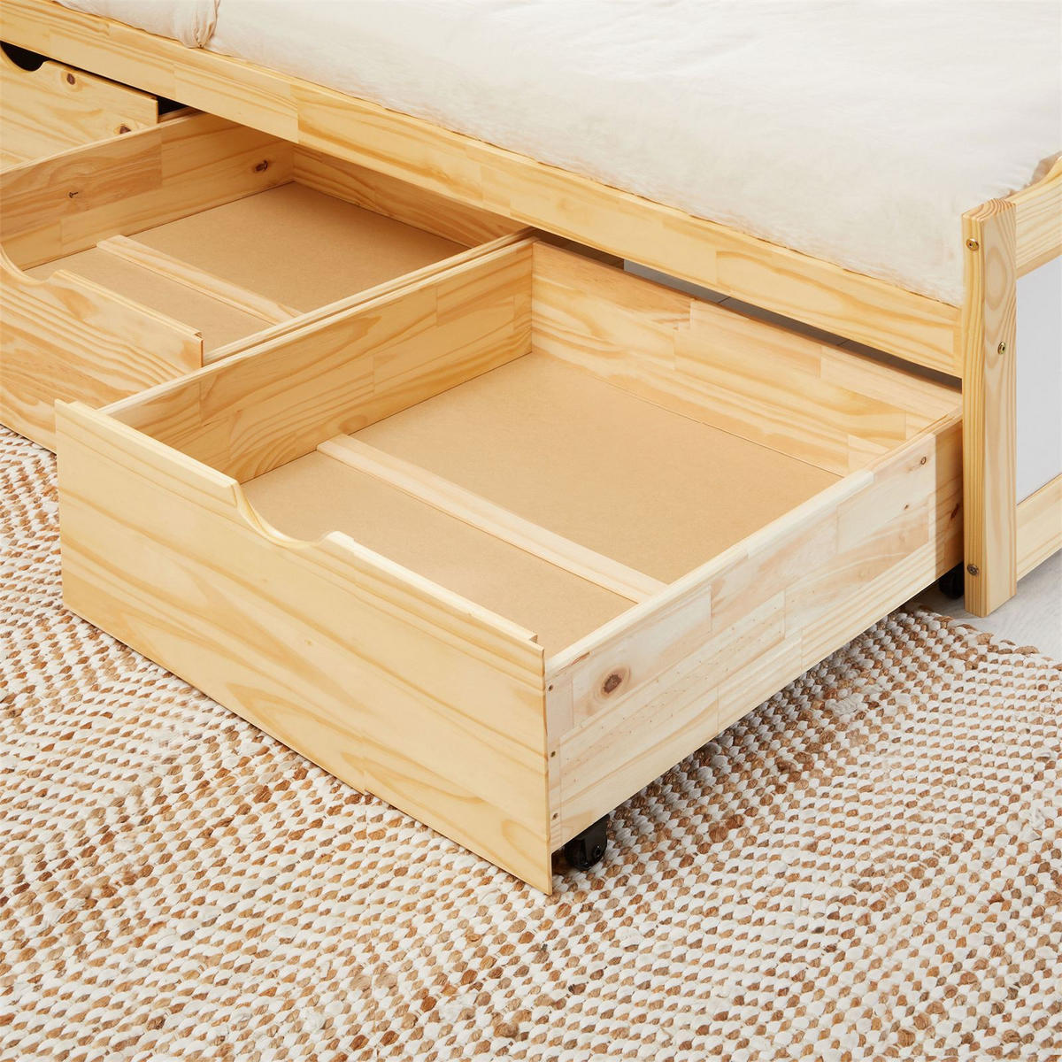 BETT MIT STAURAUM MIA 90X190 CM - Naturfarben, Holz (98/49/195cm) - IDIMEX