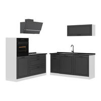 KUCHYNKA R-Line, Antracitový vidiecky dom/biely, 160 cm antrasiitti työtaso - biela/antracitová, kompozitné drevo (160/143/60cm) - Vicco