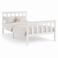 BETT 90/200 cm in Weiß mit Lattenrost aus Massivholz im minimalistischen Design - Weiß, Holzwerkstoff (90/200cm) - STILVORA