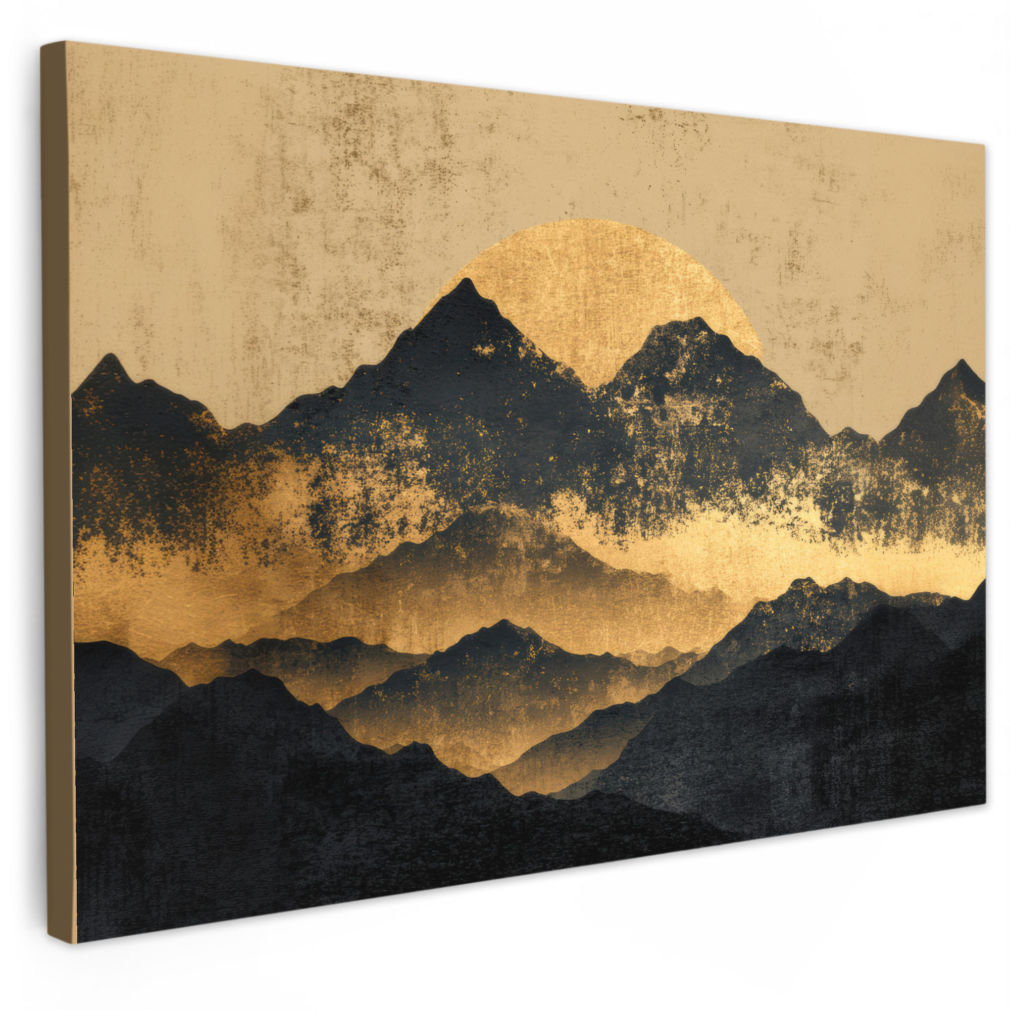 MuchoWow OBRAZ NA PLÁTNĚ Zlaté hory za svitu měsíce 90x60 cm