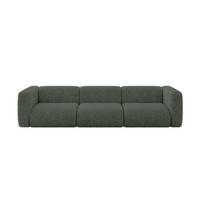 MODULÁRNÍ pohovka MIRA-S2, 3místná, 319 × 89 × 70 cm, zelená, velur - černá/zelená barva, kompozitní dřevo/textil (319/70/89cm) - ALTDECOR