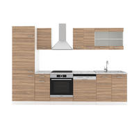 KÜCHE R-Line Sonoma 300 cm, AP Marmor - Weiß/Sonoma Eiche, Holzwerkstoff (300/81.6/60cm) - Vicco