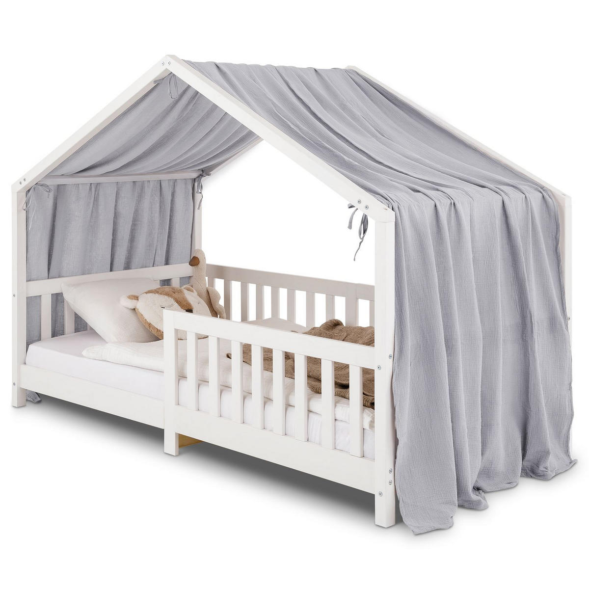 HAUSBETT- HIMMEL LIAN hellgrau - Hellgrau, Textil - IDIMEX