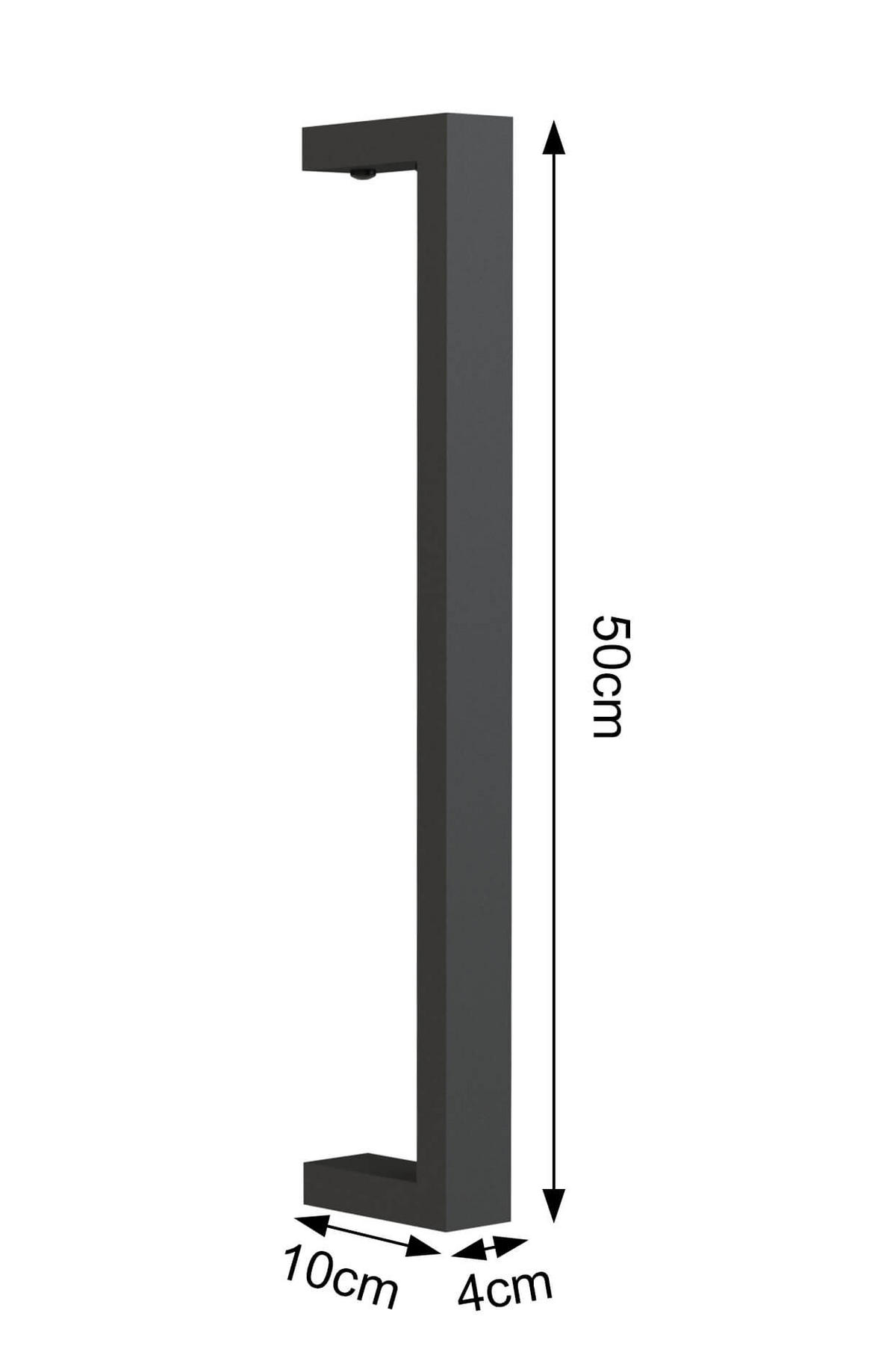 HANDTUCHHALTER Metall Schwarz Wand 50 cm - Schwarz, Metall (4/50/10cm) - DanDiBo