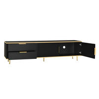 TV-ELEMENT mit 2 Schubladen 170 cm Schwarz-Gold - Schwarz, Holzwerkstoff (37/45/170cm) - Beauniv