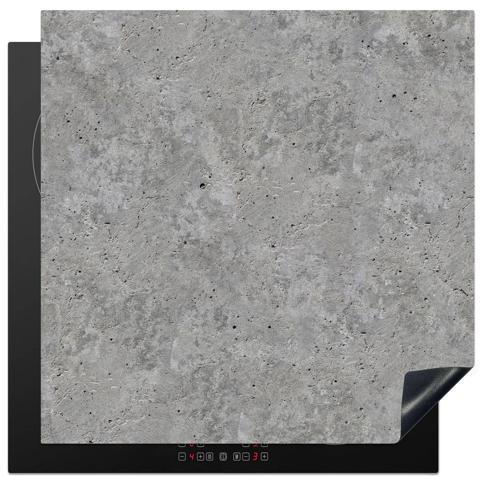 ZAŠČITA ZA INDUKCIJSKO PLOŠČO Beton 78x78 cm cm - svetlo siva, umetna masa (78/78/0.2cm) - MuchoWow